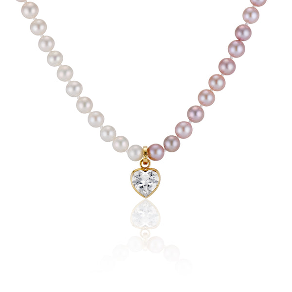 ★関税込★VINTAGE HOLLYWOOD★Bumpy Heart Half Pearl Necklace VINTAGE HOLLYWOOD Bumpy Heart Half Pearl Necklace BMR665