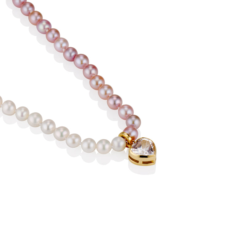 Radley RYJ2200 Rose Tone Silver Pink Cubic Zirconia Heart Necklace - J81100  | F.Hinds Jewellers