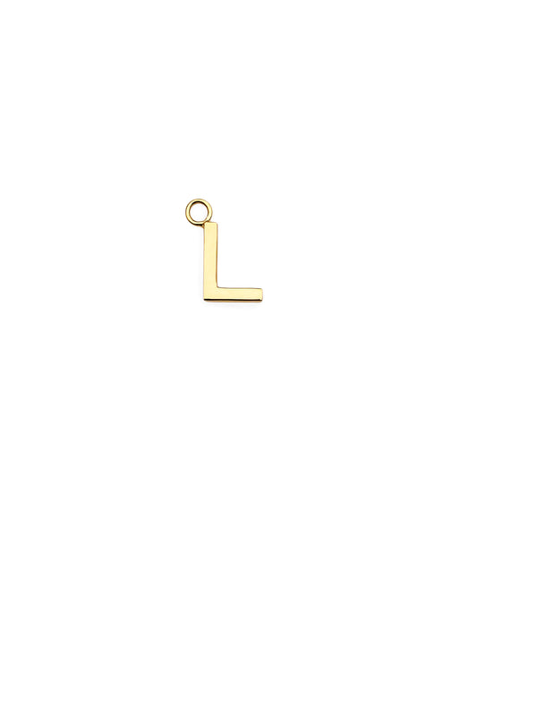 “L” Initial Charm 18k Yellow Gold