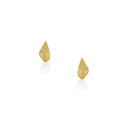 Small Spiral Shell Earrings 14k Yellow Gold
