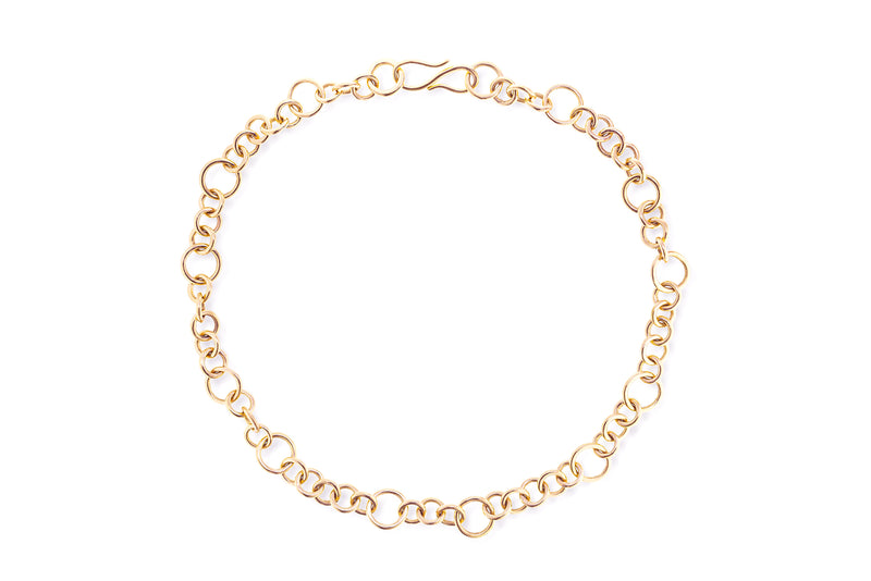 Handcrafted Circle Chain 18k Yellow Gold