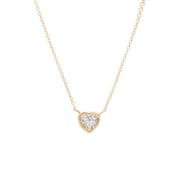 Tiny White Diamond Heart Choker