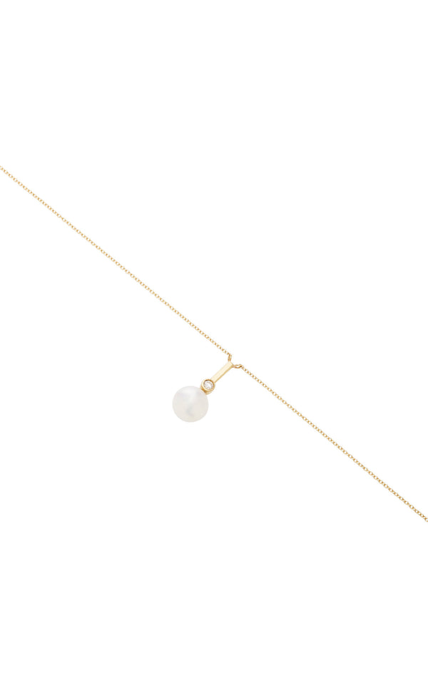 Pearl & Diamond Necklace 18k Yellow Gold