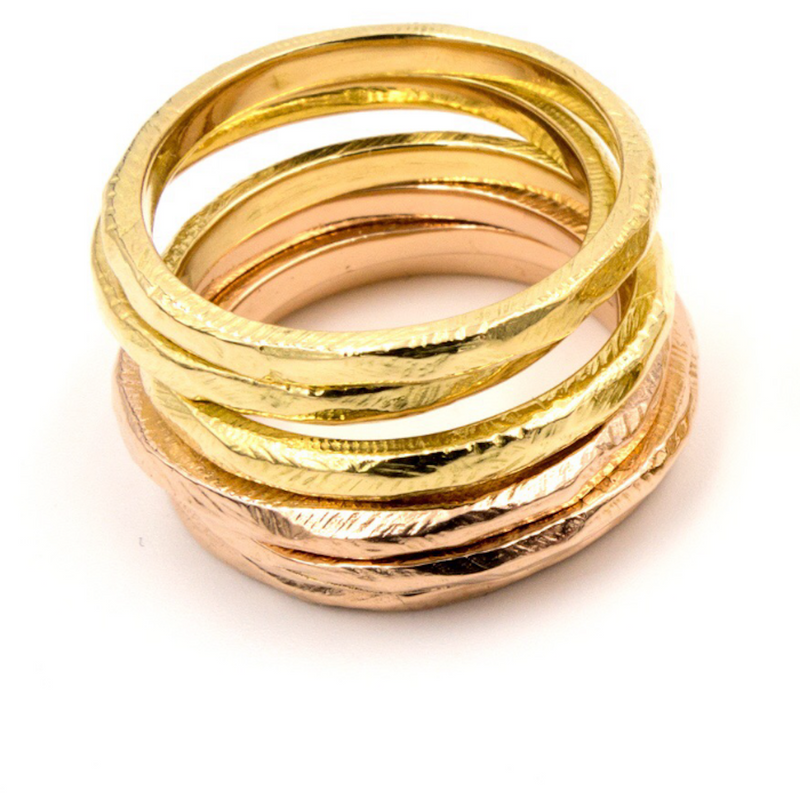 Best Fine Jewelry Stack Rings Yellow Gold White Gold Rose Gold 