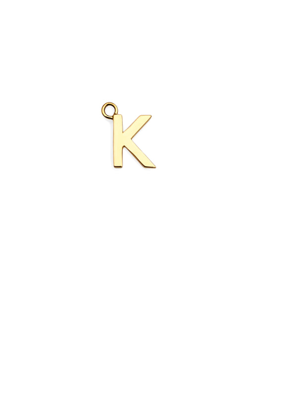 “K” Initial Charm 18k Yellow Gold