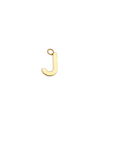 “J” Initial Charm 18k Yellow Gold
