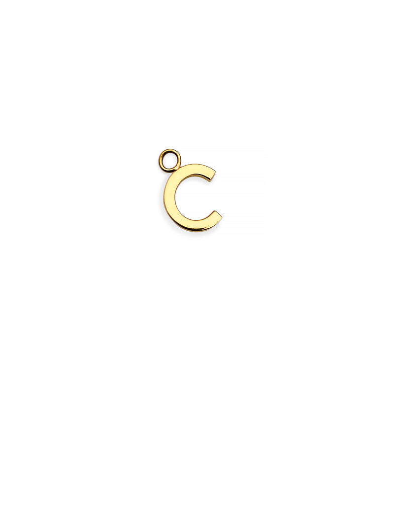“C” Initial Charm 18k Yellow Gold