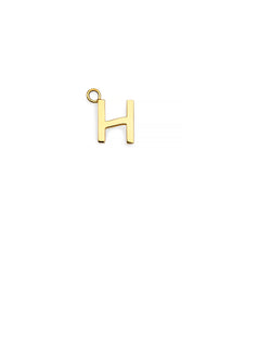 “H” Initial Charm 18k Yellow Gold