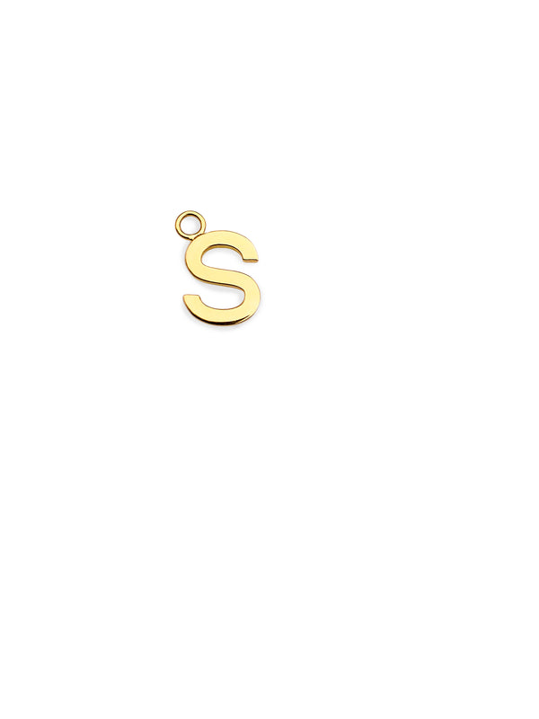 “S” Initial Charm 18k Yellow Gold
