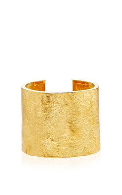 Textured Large Cuff Bracelet 18k Yellow Gold