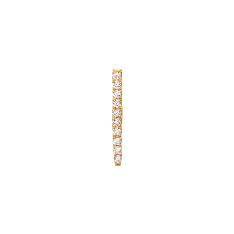 Triangle Pave Hoops White Diamond Pave 18k Yellow Gold